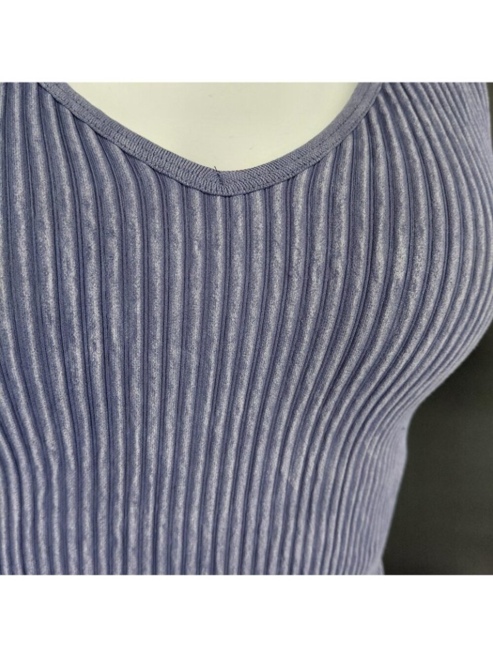90 Degree Reflex Sports Bra Crop Top Womens Medium Blue Seamless Alamo Ribbed - Picture 2 of 10